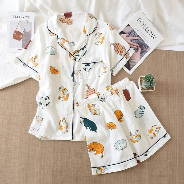 ethnic clothing 2pcs set pajamas japanese style women kawaii cat print bottom shorts kimono yukata summer girls homewear nightgown 2021, Red
ethnic clothing 2pcs set pajamas japanese style women kawaii cat print bottom shorts kimono yukata summer girls homewear nightgown 2021, Red