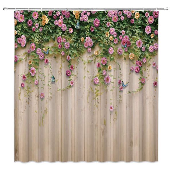 sztnsm flowers shower curtain spring blooming pink rose plant vine butterflies wooden board natural scenery, 70x70 inch
sztnsm flowers shower curtain spring blooming pink rose plant vine butterflies wooden board natural scenery, 70x70 inch