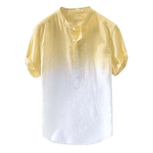 men's casual shirts gradient summer cool and thin breathable collar hanging dyed cotton shirt for men 2021 blouses et chemises, White;black
men's casual shirts gradient summer cool and thin breathable collar hanging dyed cotton shirt for men 2021 blouses et chemises, White;black
