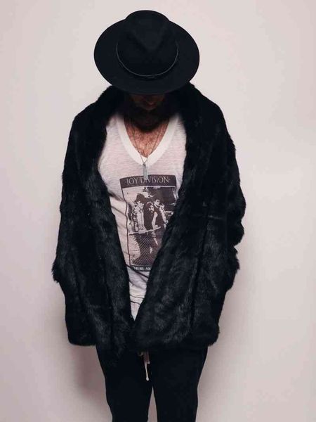 men's fur coat special men's fur coat imitation fur grass 211207, Black