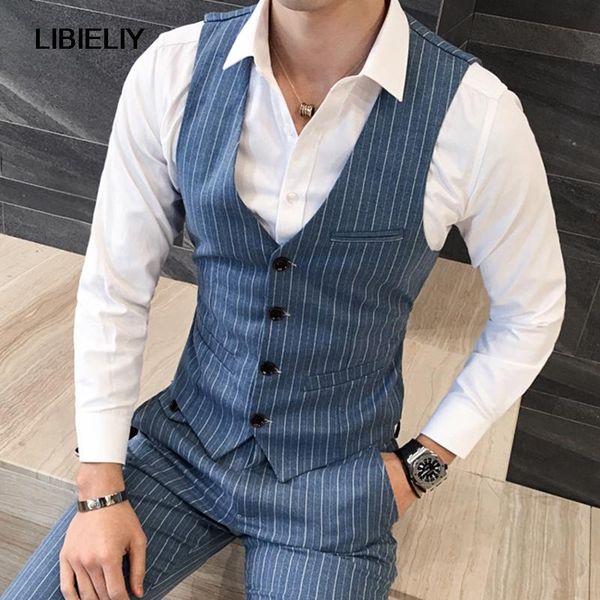 

men's vests quality mens dress vest british style stripe slim fit chaleco hombre men single breasted casual gilet waistcoat 5xl-m, Black;white