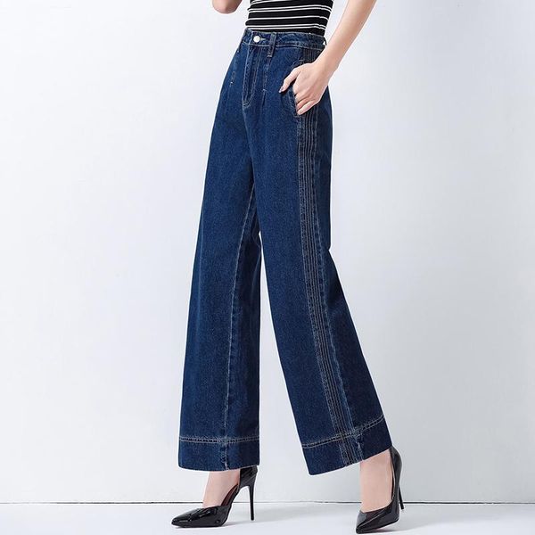 women's jeans women denim pants elegant ol wide leg trousers europe work wear good quality, Blue
women's jeans women denim pants elegant ol wide leg trousers europe work wear good quality, Blue