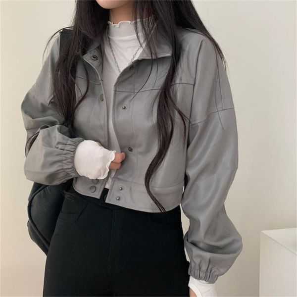 women's leather & faux alien kitty high waist loose chic pu women jackets quality 2021 ol fashion full sleeve streetwear casual autumn, Black
women's leather & faux alien kitty high waist loose chic pu women jackets quality 2021 ol fashion full sleeve streetwear casual autumn, Black