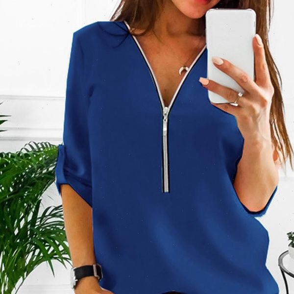 women blouse shirts womens oversized shirt chiffon casual v neck long sleeve tees zipper front loose camiseta mujer jsw, White
women blouse shirts womens oversized shirt chiffon casual v neck long sleeve tees zipper front loose camiseta mujer jsw, White
