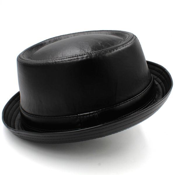 men women pu leather pork pie hats fedora caps trilby sunhat classical jazz party outdoor travel street style size us 7 3/8 uk l, Blue;gray
men women pu leather pork pie hats fedora caps trilby sunhat classical jazz party outdoor travel street style size us 7 3/8 uk l, Blue;gray