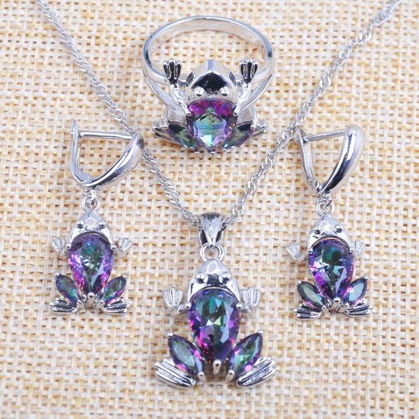 earrings & necklace forg shape multicolor rainbow zircon wedding women's jewelry sets silver color ring and set tz0320
earrings & necklace forg shape multicolor rainbow zircon wedding women's jewelry sets silver color ring and set tz0320