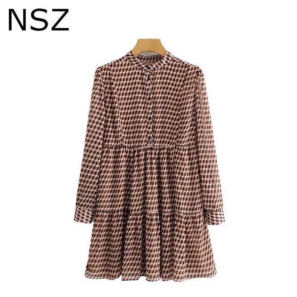 women geometrico argyle elegant chiffon dress long sleeve pleated mini vestido mujer luxury european american clothing casual dresses, Black;gray
women geometrico argyle elegant chiffon dress long sleeve pleated mini vestido mujer luxury european american clothing casual dresses, Black;gray