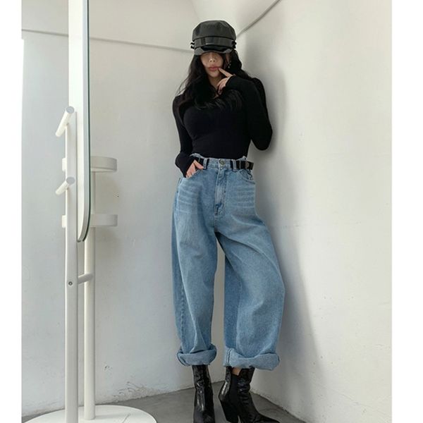 women's jeans lazy wind vintage dad women plus size england style belt design waist wide leg straight high mujer hlvu, Blue
women's jeans lazy wind vintage dad women plus size england style belt design waist wide leg straight high mujer hlvu, Blue