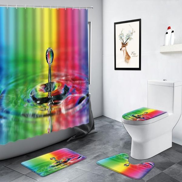 shower curtains 3d luxury rainbow curtain creative water drop design home decor bathroom carpet non-slip door pad toilet rug bath mat set
shower curtains 3d luxury rainbow curtain creative water drop design home decor bathroom carpet non-slip door pad toilet rug bath mat set