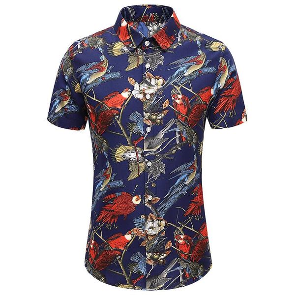 men's casual shirts fashion birds print shirt men summer personality printed short sleeve male plus size hawaiian beach holiday, White;black
men's casual shirts fashion birds print shirt men summer personality printed short sleeve male plus size hawaiian beach holiday, White;black