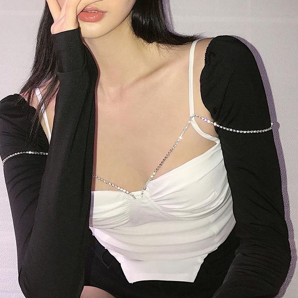 women's t-shirt summer clothes for women fashion crop long-sleeved square neck halter back color matching slimming casual, White
women's t-shirt summer clothes for women fashion crop long-sleeved square neck halter back color matching slimming casual, White