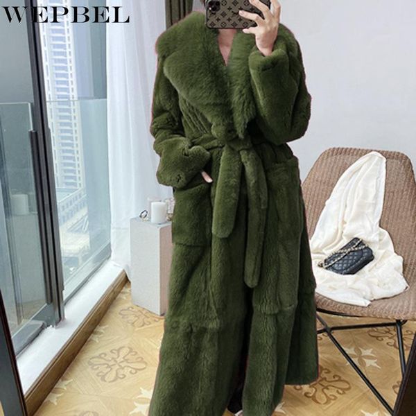 women's fur & faux wepbel large coat solid loose pockets splicing winter long sleeve cardigan lace-up turn-down collar, Black
women's fur & faux wepbel large coat solid loose pockets splicing winter long sleeve cardigan lace-up turn-down collar, Black
