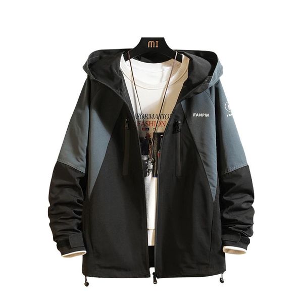 spring men's jacket grid hanging s plus size stitching hooded and autumn tooling jackets, Black;brown
spring men's jacket grid hanging s plus size stitching hooded and autumn tooling jackets, Black;brown