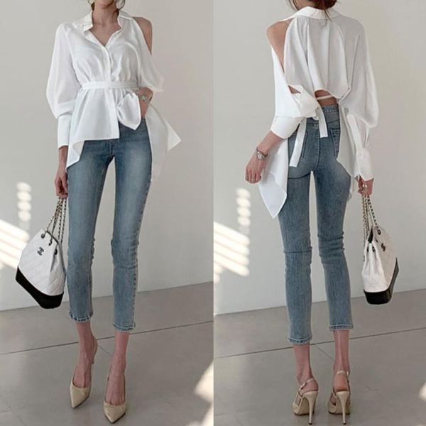 women's blouses & shirts korean chic is versatile and fashionable, showing waist carefully machine closing waist, thin solid color long, White
women's blouses & shirts korean chic is versatile and fashionable, showing waist carefully machine closing waist, thin solid color long, White