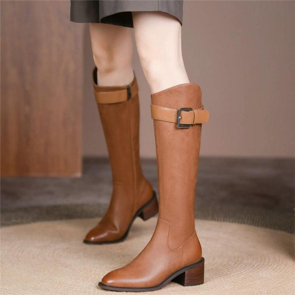 boots women genuine leather chunky high heels knee riding female winter warm round toe thigh pumps shoes casual, Black
boots women genuine leather chunky high heels knee riding female winter warm round toe thigh pumps shoes casual, Black