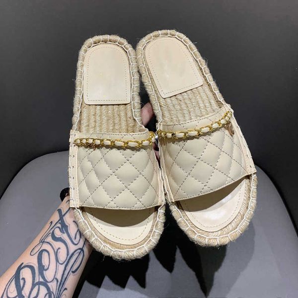 designer women straw flat heels sliders slipper paris fisherman knitting chain genuine leather sandals straws lining low heel slippers, Black
designer women straw flat heels sliders slipper paris fisherman knitting chain genuine leather sandals straws lining low heel slippers, Black