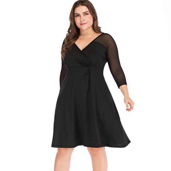 casual dresses 2021 spring plus size black mesh party dress women long sleeve skater 5xl clothing office lady, Black;gray
casual dresses 2021 spring plus size black mesh party dress women long sleeve skater 5xl clothing office lady, Black;gray