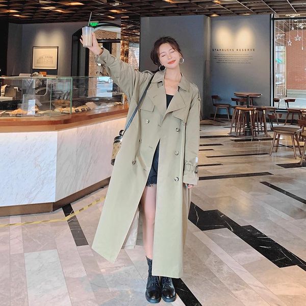 women's trench coats 2021 autumn winter hepburn style temperament windbreaker loose and thin mid-length fashion coat women, Tan;black
women's trench coats 2021 autumn winter hepburn style temperament windbreaker loose and thin mid-length fashion coat women, Tan;black