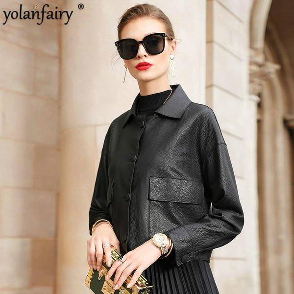 Women's Leather & Faux Genuine Jacket Women Short 100% Sheepskin Coat Spring Autumn Korean Vintage Real Coats And Jackets ED6009-30852, Black
Women's Leather & Faux Genuine Jacket Women Short 100% Sheepskin Coat Spring Autumn Korean Vintage Real Coats And Jackets ED6009-30852, Black
