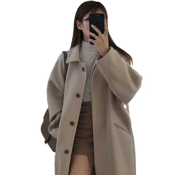 women's wool & blends long solid full loose 2021 fashion women autumn winter korean single blend coat office lady outwear woolen overco, Black
women's wool & blends long solid full loose 2021 fashion women autumn winter korean single blend coat office lady outwear woolen overco, Black