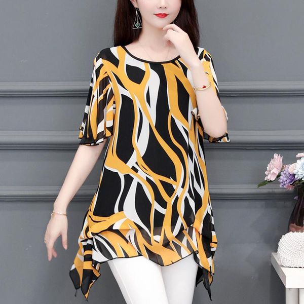 women's blouses & shirts long o neck blusas loose 2022 printed summer mother middle-aged blouse shirt chiffon short-sleeved women, White
women's blouses & shirts long o neck blusas loose 2022 printed summer mother middle-aged blouse shirt chiffon short-sleeved women, White
