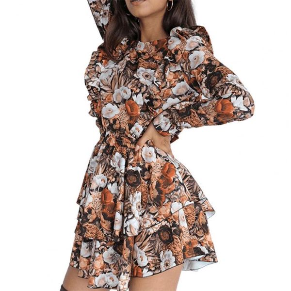 casual dresses women dress pullover mini round neck mid waist flying sleeve floral layered o, Black;gray
casual dresses women dress pullover mini round neck mid waist flying sleeve floral layered o, Black;gray