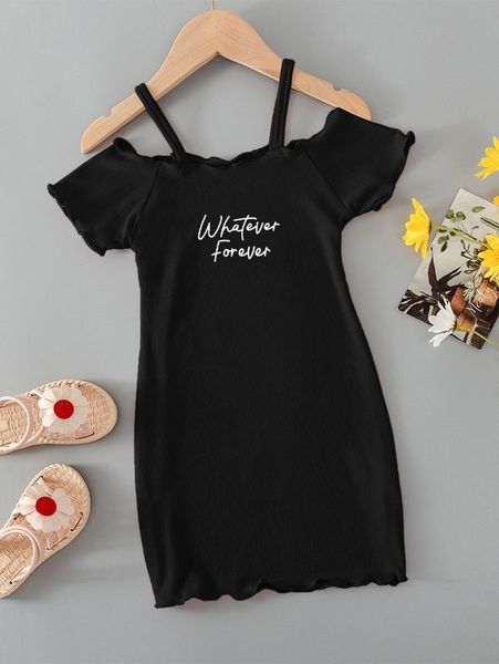 little girl's letter pattern cut shoulder fungus edge suspender dress she, Red;yellow
little girl's letter pattern cut shoulder fungus edge suspender dress she, Red;yellow