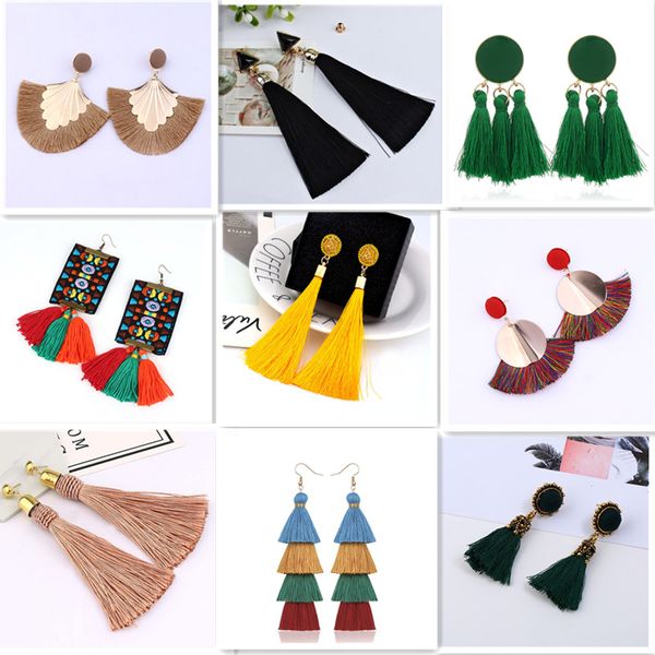 50pcs/lot bohemian tassel crystal long dangle drop earrings for women red cotton silk fabric fringe earring 2021 fashion woman jewelry, Silver
50pcs/lot bohemian tassel crystal long dangle drop earrings for women red cotton silk fabric fringe earring 2021 fashion woman jewelry, Silver