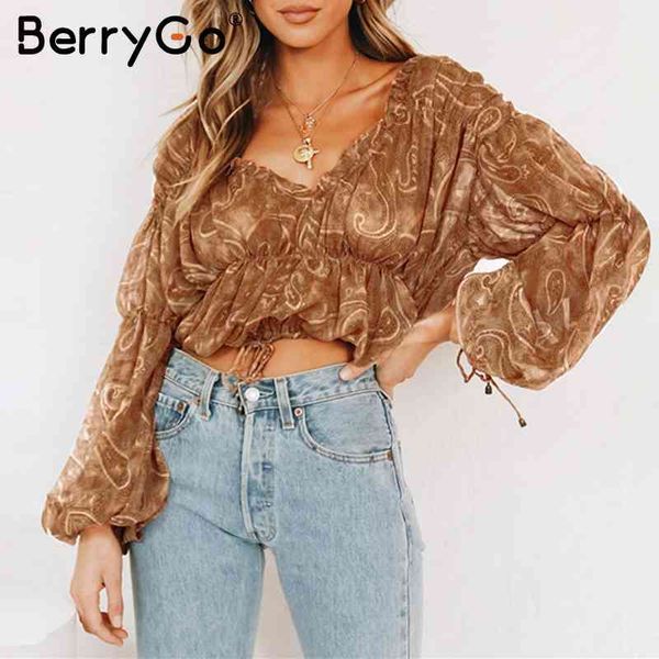 berrygo vintage short chiffon blouse women elastic high waist ruffled female shirt puff sleeve print autumn ladies blouses 210513, White
berrygo vintage short chiffon blouse women elastic high waist ruffled female shirt puff sleeve print autumn ladies blouses 210513, White