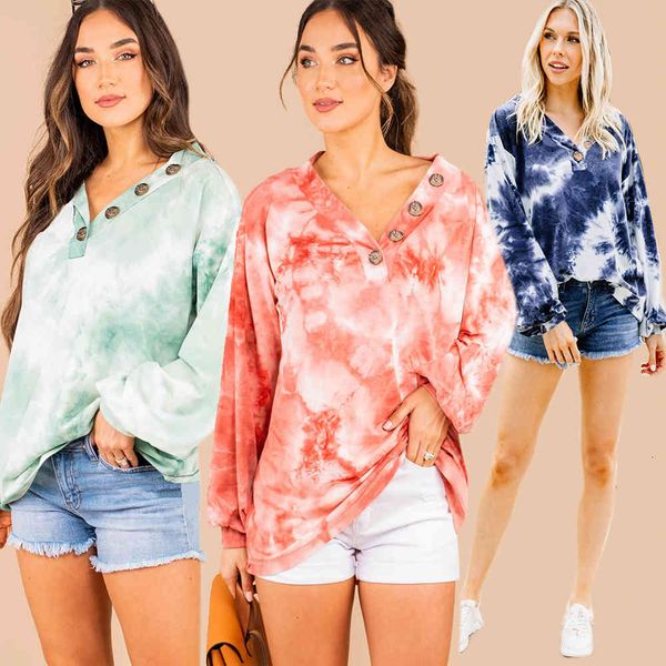 women's hoodies & sweatshirts large size tie dye printed women autumn v neck button lantern long sleeve sweatshirt ladies graffiti loos, Black
women's hoodies & sweatshirts large size tie dye printed women autumn v neck button lantern long sleeve sweatshirt ladies graffiti loos, Black