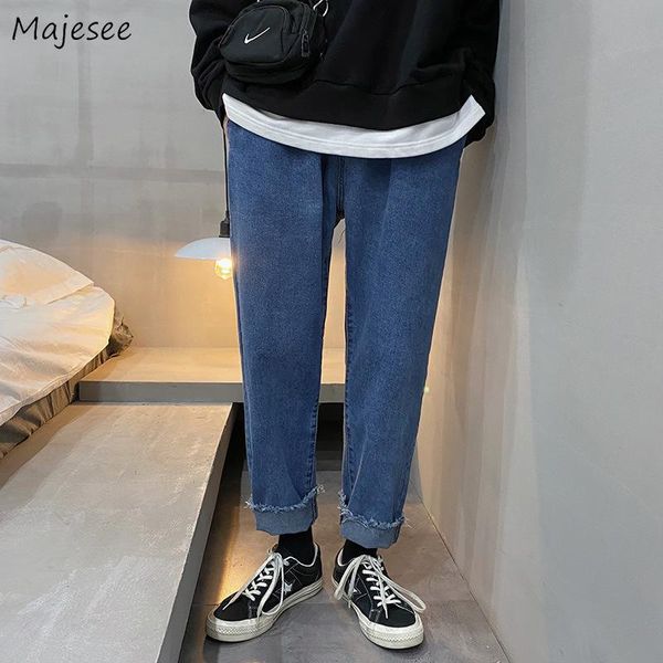 men's jeans for men denim blue frayed casual simple loose straight bottoms students all-match ankle length button up korean streetwear
men's jeans for men denim blue frayed casual simple loose straight bottoms students all-match ankle length button up korean streetwear
