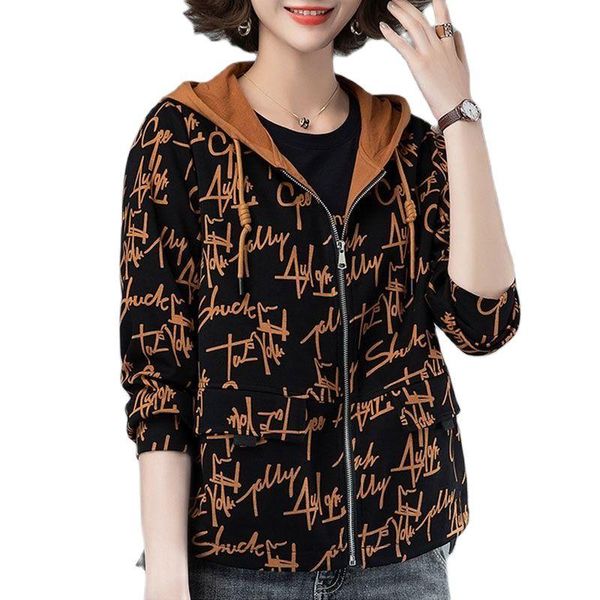women's jackets ladies short jacket spring autumn 2021 coat loose female blouse hooded outwear large size printed overcoat l1036, Black;brown
women's jackets ladies short jacket spring autumn 2021 coat loose female blouse hooded outwear large size printed overcoat l1036, Black;brown