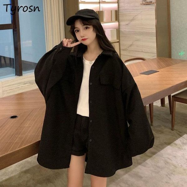 women's jackets basic women solid turn-down button oversize casual harajuku vintage students coats spring loose retro bf korean style, Black;brown
women's jackets basic women solid turn-down button oversize casual harajuku vintage students coats spring loose retro bf korean style, Black;brown
