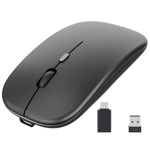 wireless mouse rechargable,2.4g ultra silent optical with usb and type-c receiver, for lap (black) mice
wireless mouse rechargable,2.4g ultra silent optical with usb and type-c receiver, for lap (black) mice
