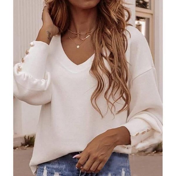 women blouses shirt casual v-neck and blouse long sleeve button office shirts female solid autumn blusas women's &, White
women blouses shirt casual v-neck and blouse long sleeve button office shirts female solid autumn blusas women's &, White