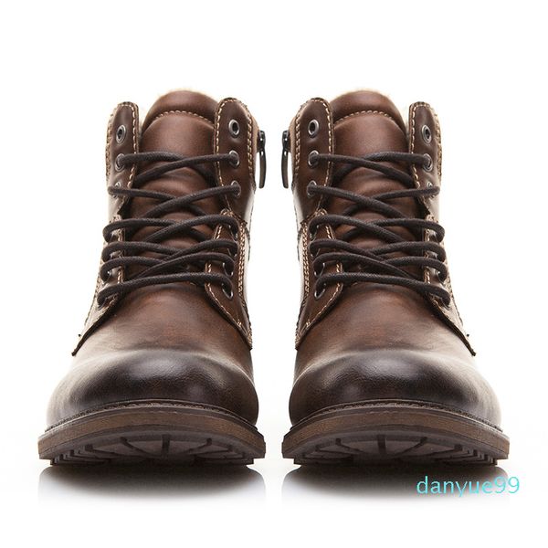 men boots winter lace up vintage plush keep warm ankle snow boots men footwear leather casual shoes botas hombre, Black
men boots winter lace up vintage plush keep warm ankle snow boots men footwear leather casual shoes botas hombre, Black