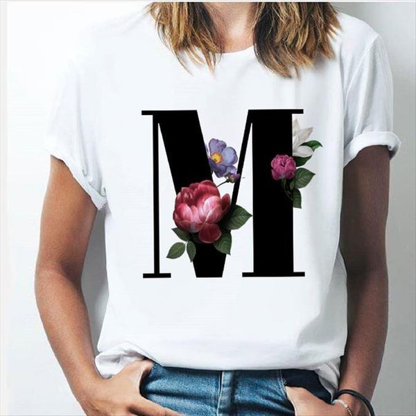vogue 26 alphabet letter womens t shirt girl a to z combination flowers short sleeve style tees,drop ship, White
vogue 26 alphabet letter womens t shirt girl a to z combination flowers short sleeve style tees,drop ship, White