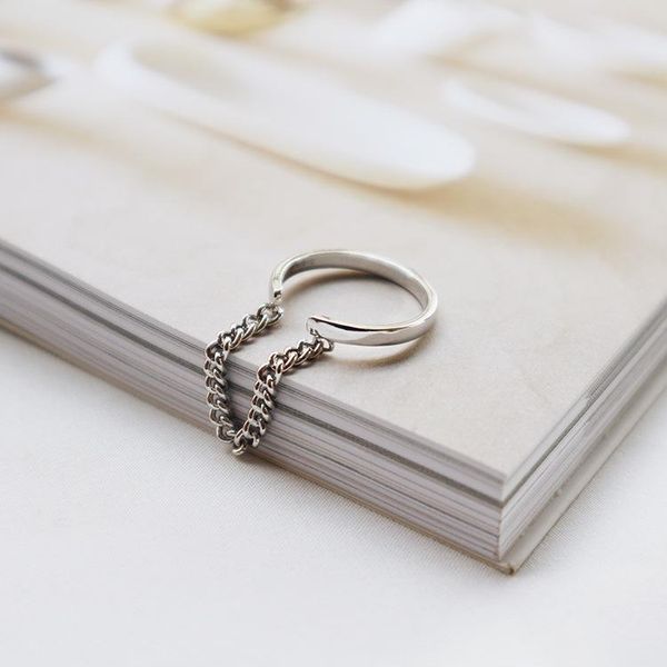 cluster rings lady's authentic s925 sterling silver fine jewelry retron punk chain tassel j324, Golden;silver
cluster rings lady's authentic s925 sterling silver fine jewelry retron punk chain tassel j324, Golden;silver