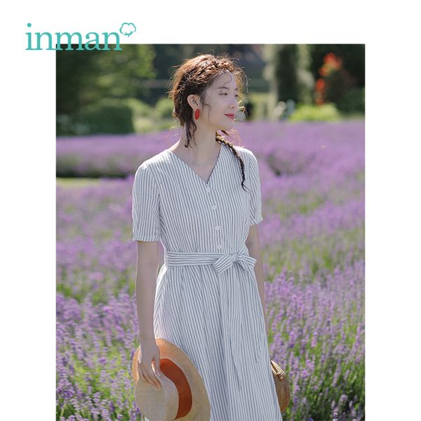 dress summer cotton v-neck linen blue-white striped literary loose medium long women dress 9h8g, Black;gray
dress summer cotton v-neck linen blue-white striped literary loose medium long women dress 9h8g, Black;gray
