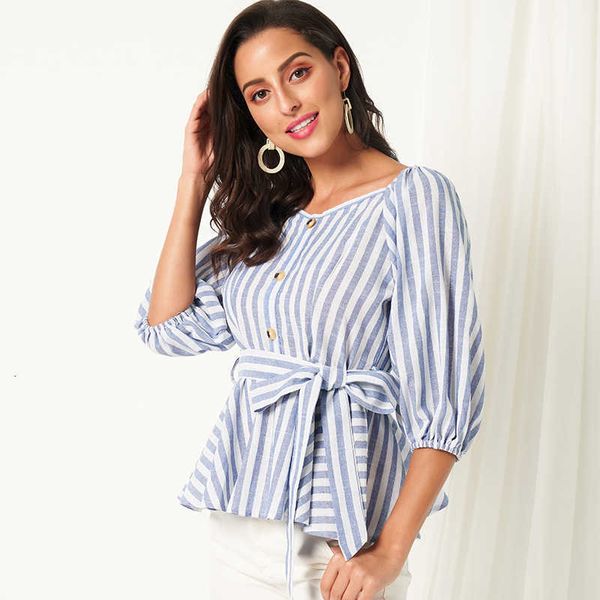 women's t-shirt summer t-shirt 2021 blue and white stripe slim o-neck half sleeves bow bandage bohemian style crop clothing h
women's t-shirt summer t-shirt 2021 blue and white stripe slim o-neck half sleeves bow bandage bohemian style crop clothing h