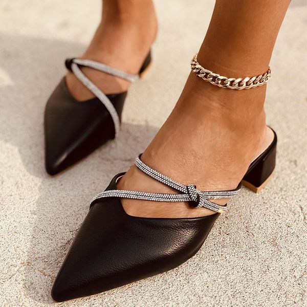 slippers women pointed toe mules low heels 2021 woman crystal summer party pumps female casual shoes ladies footwear, Black
slippers women pointed toe mules low heels 2021 woman crystal summer party pumps female casual shoes ladies footwear, Black