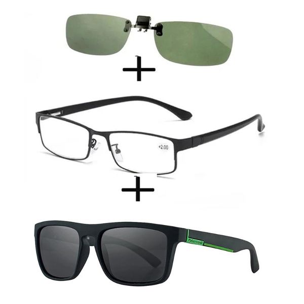 sunglasses 3pcsrectangular metal black business reading glasses men women + polarized sports ultralight clip, White;black
sunglasses 3pcsrectangular metal black business reading glasses men women + polarized sports ultralight clip, White;black