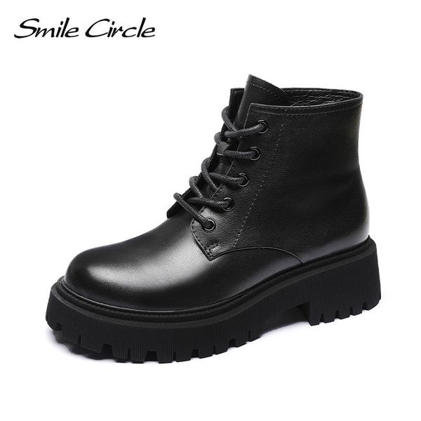 boots smile circle ankle women genuine leather platform shoes high heels round head casual side zipper ladies booties, Black
boots smile circle ankle women genuine leather platform shoes high heels round head casual side zipper ladies booties, Black