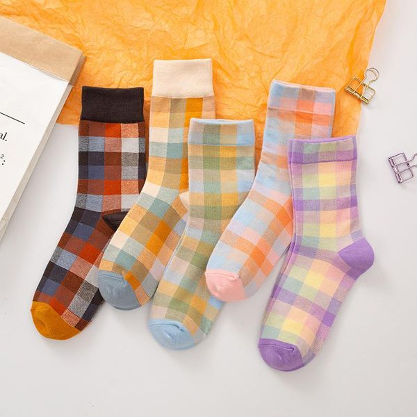 men's socks 1 pair and women's retro style in-tube plaid socks, gradient checkered macaron color french, Black
men's socks 1 pair and women's retro style in-tube plaid socks, gradient checkered macaron color french, Black