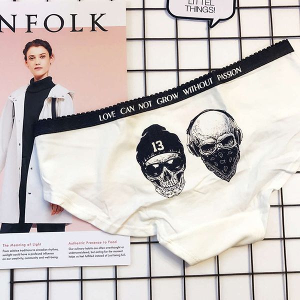 skull punk rock fashion panties women cotton seamless briefs soft cute girls underwear brazilian female, Black;white
skull punk rock fashion panties women cotton seamless briefs soft cute girls underwear brazilian female, Black;white