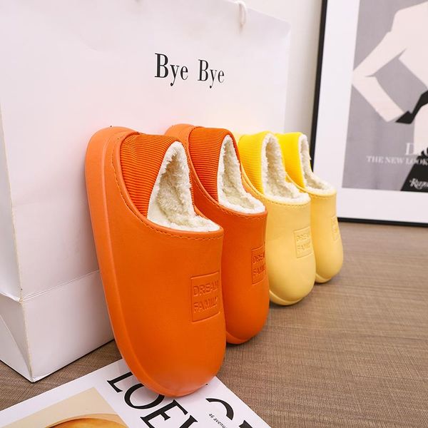 slippers winter indoor ladies household non-slip water proof cotton sandals eva bottom plush couple shoes, Black 
slippers winter indoor ladies household non-slip water proof cotton sandals eva bottom plush couple shoes, Black