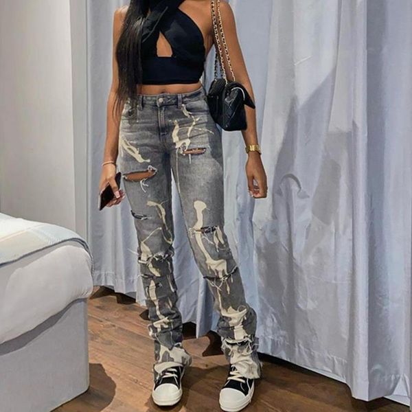 cotton ripped hole 100% trend womens capris jeans y2k distressed trousers chic high waist stacked harem pants ladies, Black;white
cotton ripped hole 100% trend womens capris jeans y2k distressed trousers chic high waist stacked harem pants ladies, Black;white