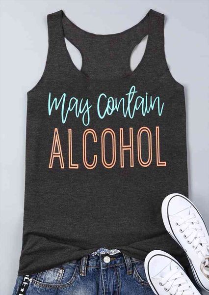 letter may contain womens cami alcohol print gray sleeveless summer fashion lady tee, White
letter may contain womens cami alcohol print gray sleeveless summer fashion lady tee, White