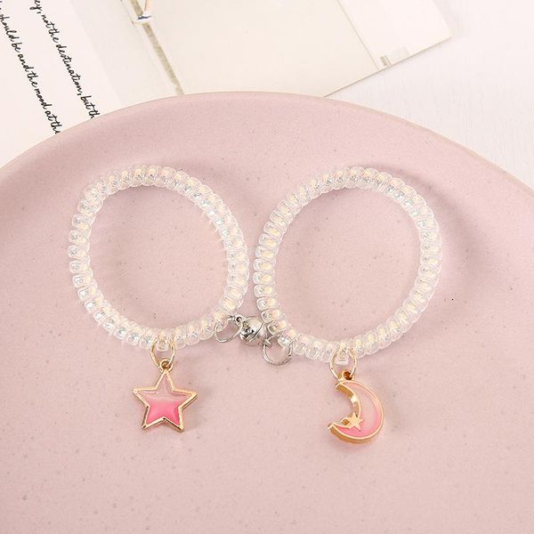 link, chain 2pcs/set transparent line magnetic attraction ball creative starry sky moon bracelet hair rope men women jewelry gift, Black
link, chain 2pcs/set transparent line magnetic attraction ball creative starry sky moon bracelet hair rope men women jewelry gift, Black