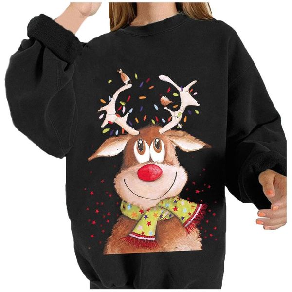 women's hoodies & sweatshirts christmas elk deer print oversized casual loose long sleeve round neck pullover streetwear korean sudader, Black
women's hoodies & sweatshirts christmas elk deer print oversized casual loose long sleeve round neck pullover streetwear korean sudader, Black
